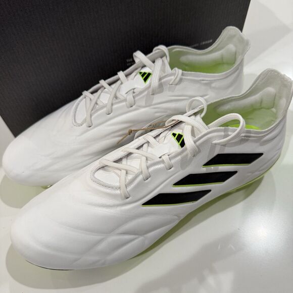 NEW ADIDAS COPA PURE.1 FG SOCCER CLEATS WHITE AND GREEN MENS Sz 8 / wmn 9 HQ8971